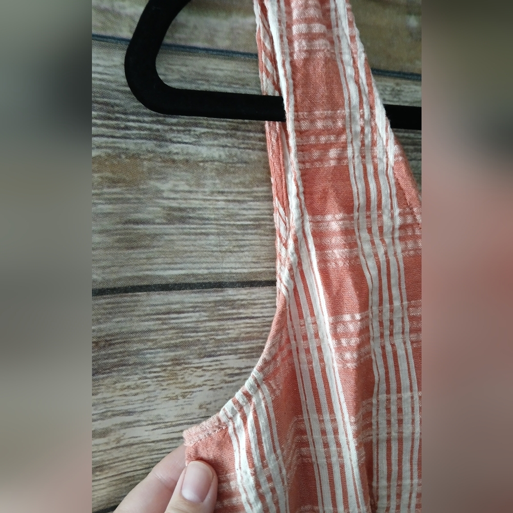 Maurices Peach Plaid Button-Front Midi Dress - Picture 5 of 10